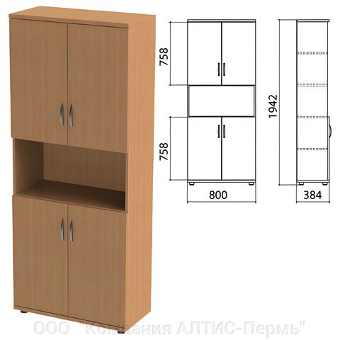 Шкаф полузакрытый Этюд, 800х384х1942 мм, цвет бук бавария (КОМПЛЕКТ) от компании ООО  "Компания АЛТИС-Пермь" - фото 1