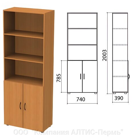 Шкаф полузакрытый Фея, 740х390х2000 мм, цвет орех милан (КОМПЛЕКТ) от компании ООО  "Компания АЛТИС-Пермь" - фото 1