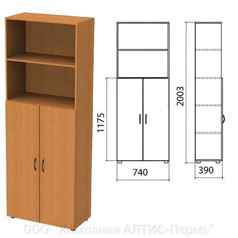 Шкаф полузакрытый Фея, 740х390х2000 мм, цвет орех милан (КОМПЛЕКТ) от компании ООО  "Компания АЛТИС-Пермь" - фото 1