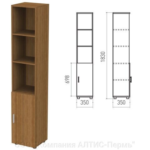 Шкаф полузакрытый Канц, 350х350х1830 мм, цвет орех пирамидальный (КОМПЛЕКТ) от компании ООО  "Компания АЛТИС-Пермь" - фото 1