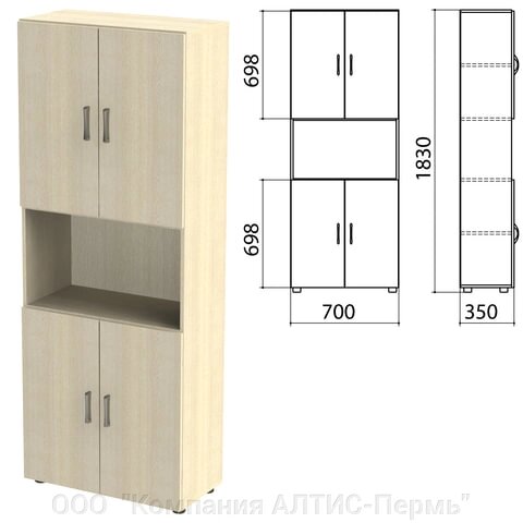 Шкаф полузакрытый Канц, 700х350х1830 мм, цвет дуб молочный (КОМПЛЕКТ) от компании ООО  "Компания АЛТИС-Пермь" - фото 1