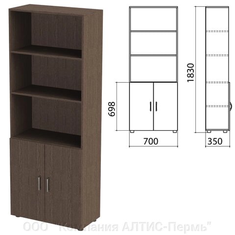 Шкаф полузакрытый Канц, 700х350х1830 мм, цвет венге (КОМПЛЕКТ) от компании ООО  "Компания АЛТИС-Пермь" - фото 1