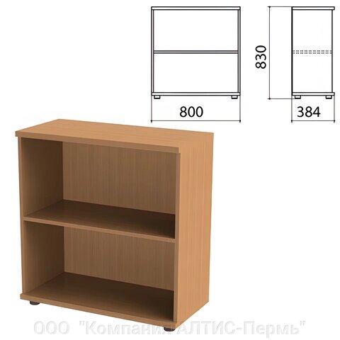 Шкаф (стеллаж) Этюд, 800х384х830 мм, полка, бук бавария от компании ООО  "Компания АЛТИС-Пермь" - фото 1