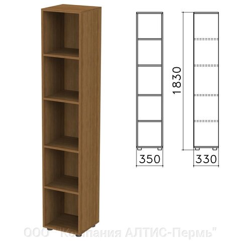 Шкаф (стеллаж) Канц, 350х330х1830 мм, 4 полки, цвет орех пирамидальный от компании ООО  "Компания АЛТИС-Пермь" - фото 1