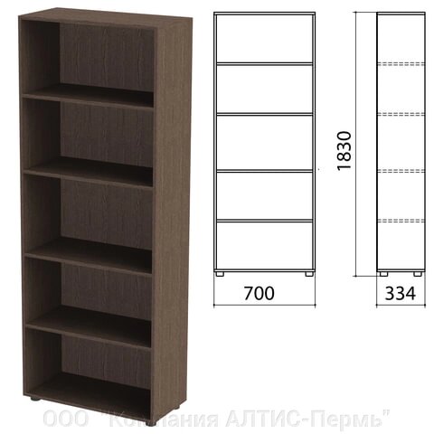 Шкаф (стеллаж) Канц 700х330х1830 мм, 4 полки, цвет венге от компании ООО  "Компания АЛТИС-Пермь" - фото 1