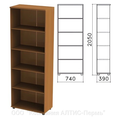 Шкаф (стеллаж) Монолит, 740х390х2050 мм, 4 полки, цвет орех гварнери, ШМ44.3 от компании ООО  "Компания АЛТИС-Пермь" - фото 1