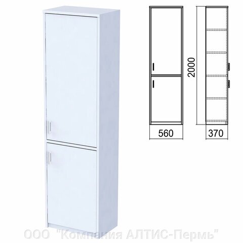 Шкаф закрытый Арго, 560х370х2000 мм, серый (КОМПЛЕКТ) от компании ООО  "Компания АЛТИС-Пермь" - фото 1