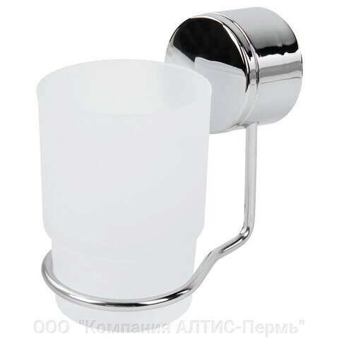 Стакан для туалетных принадлежностей LAIMA, хромированная сталь/стекло, крепление к стене, 607429 от компании ООО  "Компания АЛТИС-Пермь" - фото 1