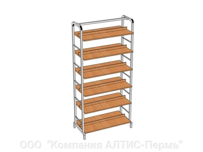 Стеллаж 2-х сторонний (металлокаркас) 900х450х1900 от компании ООО  "Компания АЛТИС-Пермь" - фото 1