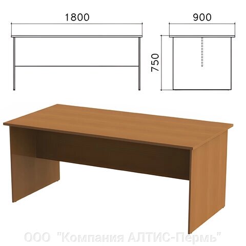 Стол для переговоров Монолит, 1800х900х750 мм, цвет орех гварнери, СМ18.3 от компании ООО  "Компания АЛТИС-Пермь" - фото 1