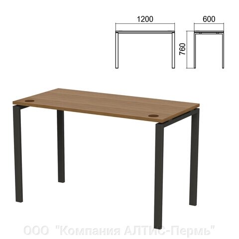 Стол на металлокаркасе Арго, 1200х600х760 мм, орех (КОМПЛЕКТ) от компании ООО  "Компания АЛТИС-Пермь" - фото 1