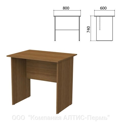 Стол письменный Бюджет, 800х600х740 мм, орех французский от компании ООО  "Компания АЛТИС-Пермь" - фото 1