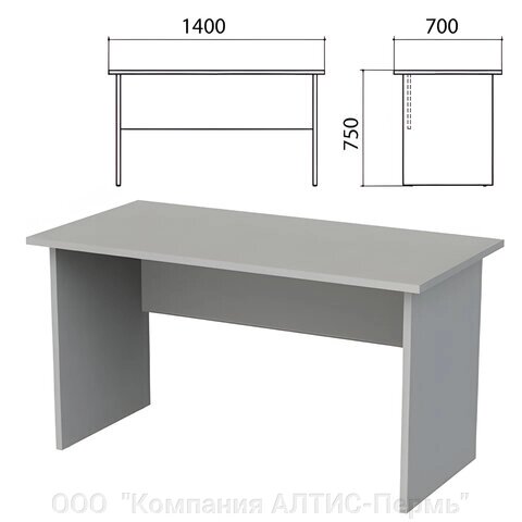 Стол письменный Этюд, 1400х700х750 мм, серый от компании ООО  "Компания АЛТИС-Пермь" - фото 1