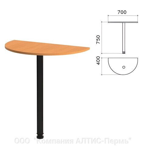 Стол приставной полукруг Фея, 700х400х750 мм, цвет орех милан (КОМПЛЕКТ) от компании ООО  "Компания АЛТИС-Пермь" - фото 1