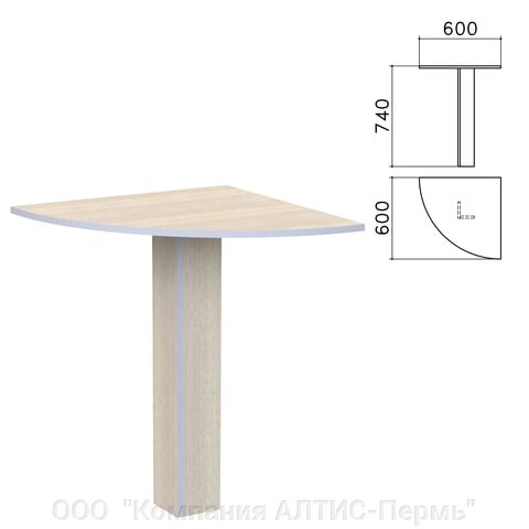 Стол приставной угловой Бюджет, 600х600х740 мм, дуб шамони светлый от компании ООО  "Компания АЛТИС-Пермь" - фото 1