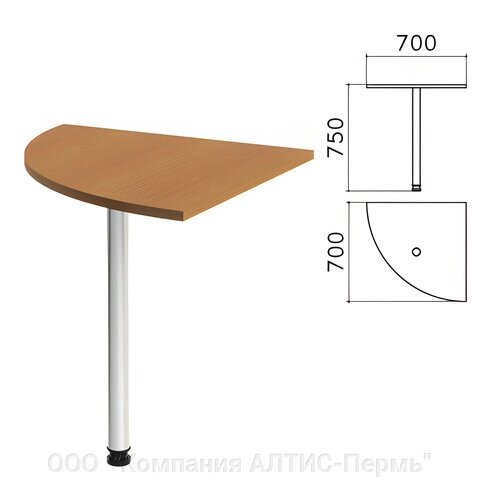 Стол приставной угловой Монолит, 700х700х750 мм, цвет орех гварнери (КОМПЛЕКТ) от компании ООО  "Компания АЛТИС-Пермь" - фото 1