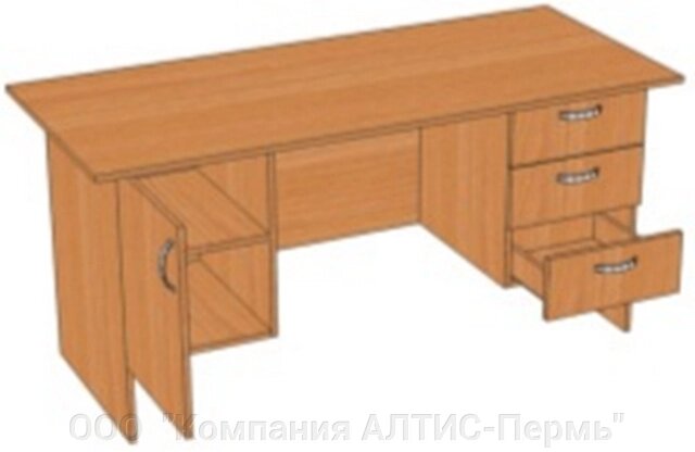 Стол с подвесными тумбами (3 ящика) 1600*700*750 от компании ООО  "Компания АЛТИС-Пермь" - фото 1