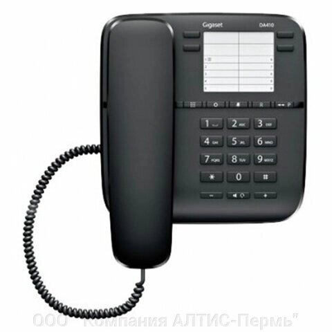 Телефон Gigaset DA410, память 10 номеров, спикерфон, тональный/импульсный режим, черный от компании ООО  "Компания АЛТИС-Пермь" - фото 1