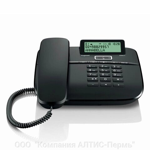 Телефон Gigaset DA611, память 100 номеров, АОН, спикерфон, световая индикация звонка, черный от компании ООО  "Компания АЛТИС-Пермь" - фото 1