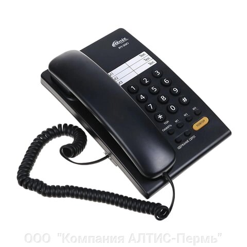 Телефон RITMIX RT-330 black, быстрый набор 3 номеров, мелодия удержания, черный от компании ООО  "Компания АЛТИС-Пермь" - фото 1