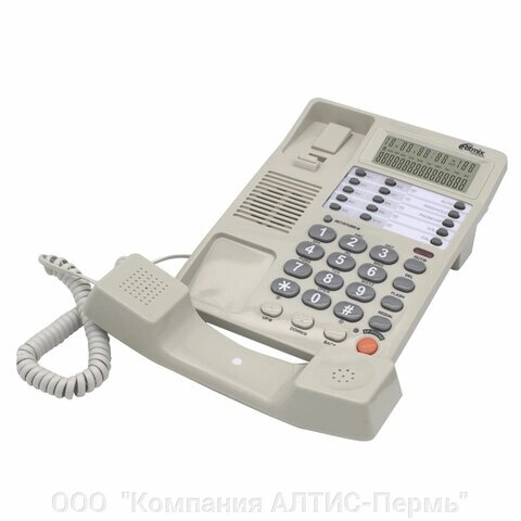 Телефон RITMIX RT-495 white, АОН, спикерфон, память 60 номеров, тональный/импульсный режим, белый от компании ООО  "Компания АЛТИС-Пермь" - фото 1