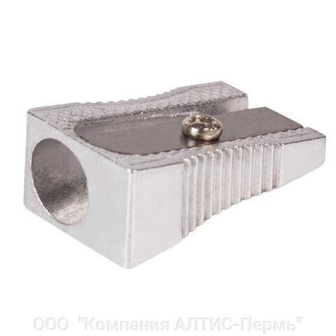 Точилка BRAUBERG Style, металлическая клиновидная, в картонной коробке, 222484 от компании ООО  "Компания АЛТИС-Пермь" - фото 1