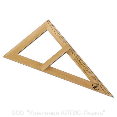 Треугольник для классной доски (треугольник классный), деревянный, 60х30х40 см, прямоугольный, С364 от компании ООО  "Компания АЛТИС-Пермь" - фото 1