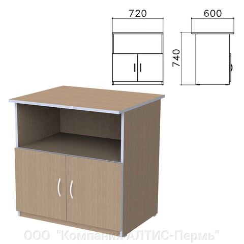 Тумба для оргтехники Бюджет, 720х600х740 мм, 2 двери, орех онтарио от компании ООО  "Компания АЛТИС-Пермь" - фото 1