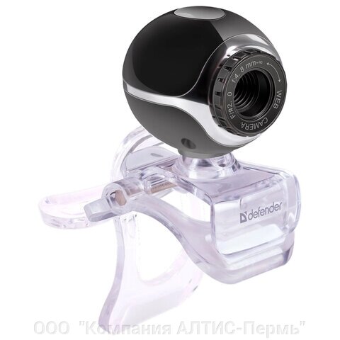 Веб-камера DEFENDER C-090, 0,3 Мп, микрофон, USB 2.0, регулируемое крепление, черная, 63090 от компании ООО  "Компания АЛТИС-Пермь" - фото 1