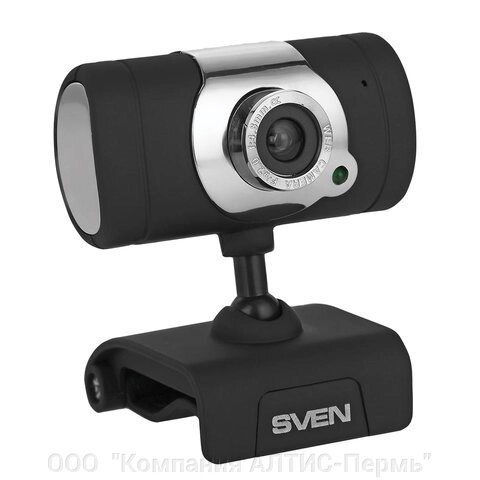 Веб-камера SVEN IC-525, 1,3 Мп, микрофон, USB 2.0, регулируемое крепление, черная, SV, SV-0602IC525 от компании ООО  "Компания АЛТИС-Пермь" - фото 1