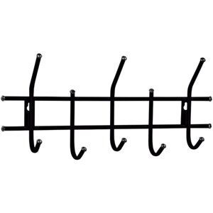Вешалка настенная Стандарт 2/5, 220х475х95 мм, 5 крючков, металл, черная