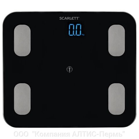 Весы напольные диагностические SCARLETT SC-BS33ED46, электронные, вес до 150 кг, Bluetooth, черные от компании ООО  "Компания АЛТИС-Пермь" - фото 1