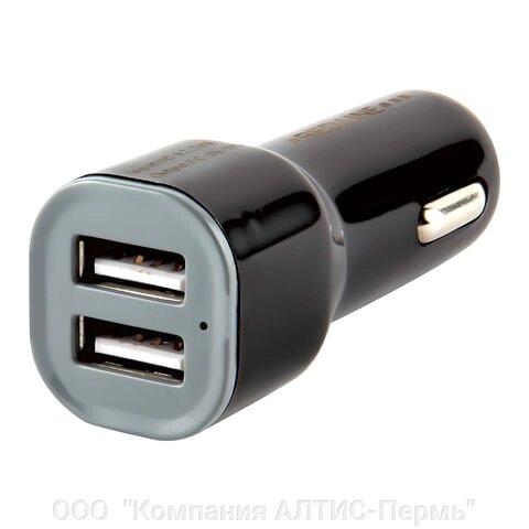 Зарядное устройство автомобильное RED LINE AC-1A, 2 порта USB, выходный ток 1А, черное от компании ООО  "Компания АЛТИС-Пермь" - фото 1