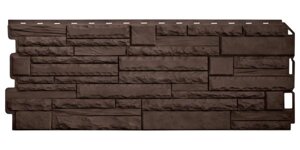 Фасадная панель «Альта-Профиль», ЭКО скалистый камень коричневый