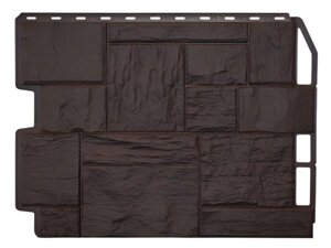 Фасадная панель «FineBer Дачный», туф 3D тёмно-коричневый
