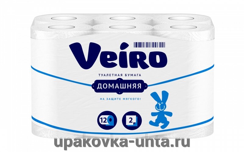 Бумага туалетная 2-сл "Виеро", "Фокус", белая (12рул) /4уп в паке от компании "ПолиПак" ПАКЕТЫ - фото 1