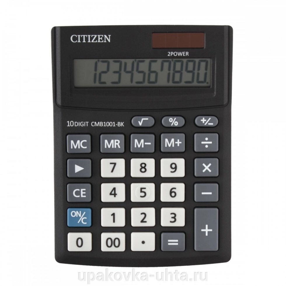 Калькулятор "Citizen CMB" 10,2*13,31см, 10 разрядный, двойное питание от компании "ПолиПак" ПАКЕТЫ - фото 1
