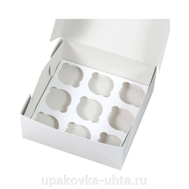 Коробка для маффинов на  9 шт Белые с окном /100шт в кор/25 шт от компании "ПолиПак" ПАКЕТЫ - фото 1