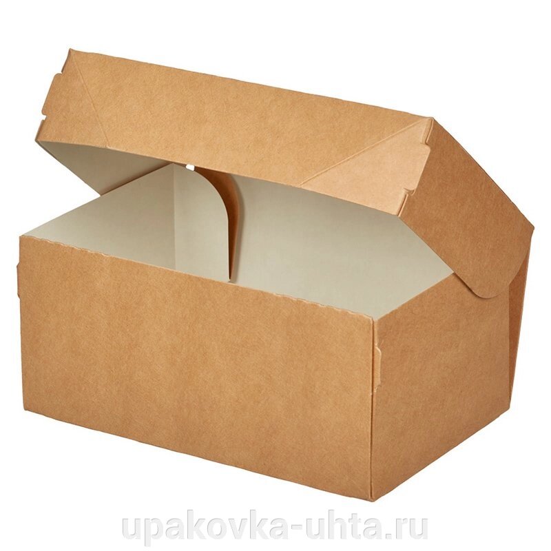 Коробка Крафт на вынос, 1200мл,  150*100* 85мм /250шт от компании "ПолиПак" ПАКЕТЫ - фото 1