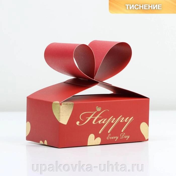Коробка подарочная 100* 60* 40мм, Банбоньерка "Сердечко" (красная) /5шт от компании "ПолиПак" ПАКЕТЫ - фото 1