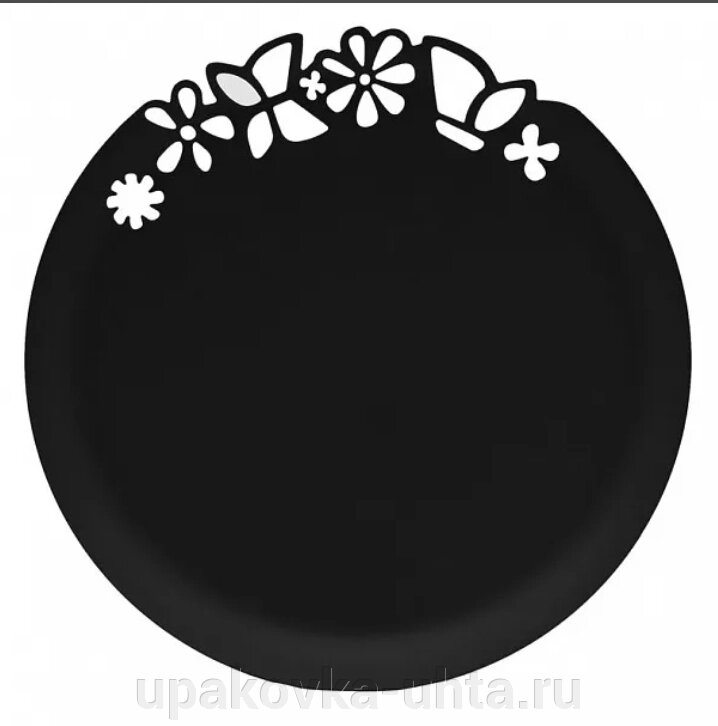 Набор "Буфет" тарелка d-273мм Черная с ажурным краем /12уп в кор/3шт в уп от компании "ПолиПак" ПАКЕТЫ - фото 1