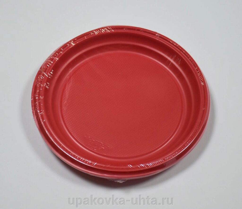Набор Тарелка d-205, красная /10шт от компании "ПолиПак" ПАКЕТЫ - фото 1
