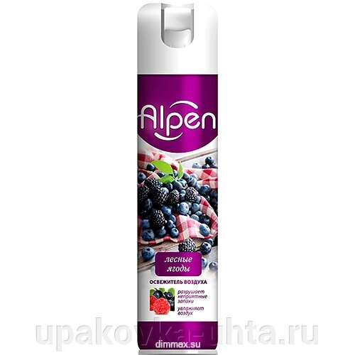 Освежитель воздуха  "Alpen" 300мл, "Лесные ягоды" /12шт в уп от компании "ПолиПак" ПАКЕТЫ - фото 1