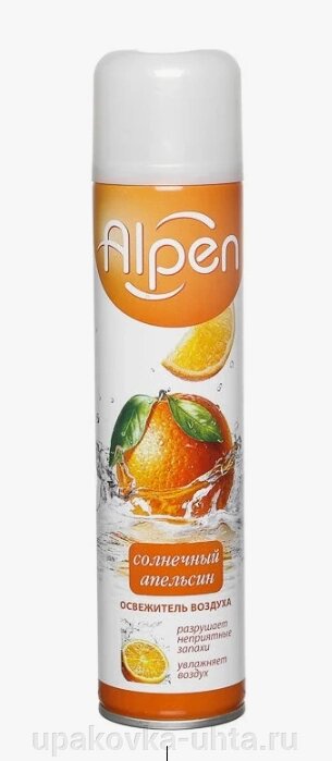 Освежитель воздуха  "Alpen" 300мл, "Солнечный апельсин" /12шт в уп от компании "ПолиПак" ПАКЕТЫ - фото 1