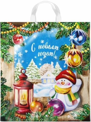 Пакет с петлевой ручкой 38*42см, 40мкм  "НГ Магия праздника" /500шт/25шт в уп от компании "ПолиПак" ПАКЕТЫ - фото 1