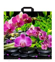 Пакет с петлевой ручкой 45*45см, 70мкм, "Ветка орхидеи" /300шт в паке/50 шт в уп от компании "ПолиПак" ПАКЕТЫ - фото 1