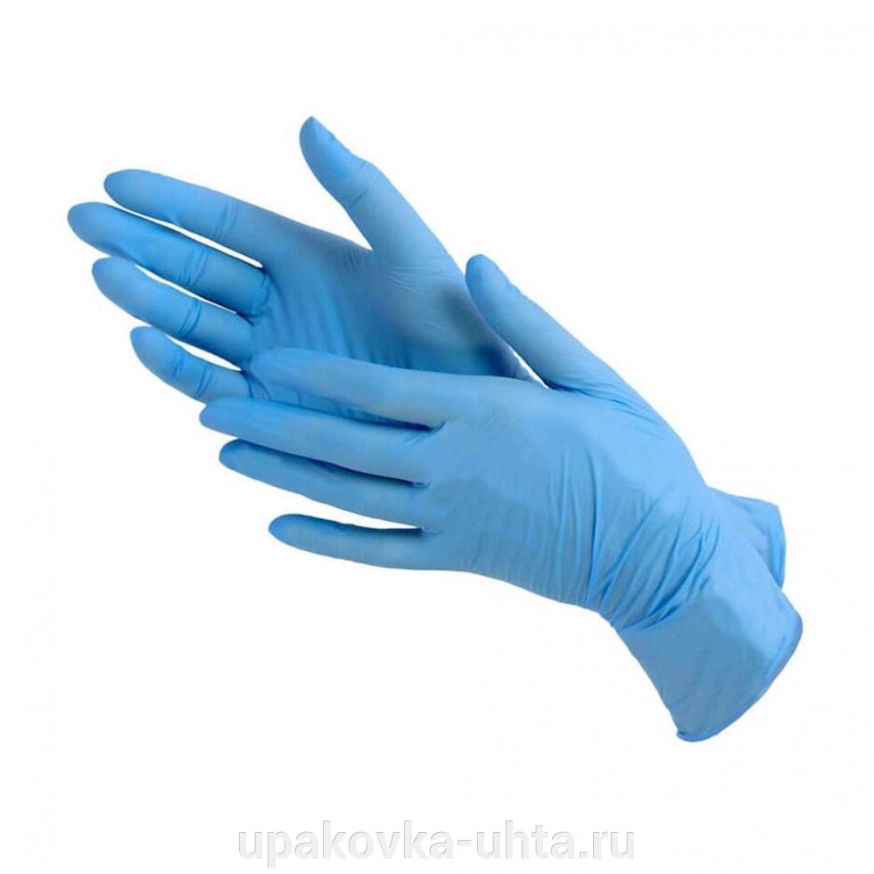 Перчатки нитриловые без напыления синие "ХL" /10уп в кор/100шт в уп от компании "ПолиПак" ПАКЕТЫ - фото 1
