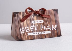 Подарочная коробка 100* 55* 55мм, Бонбоньерка "Best man" /10шт
