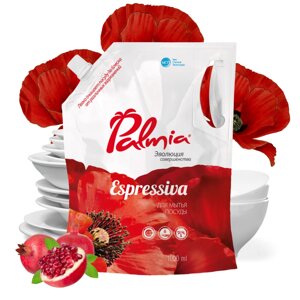 Средство д/мытья Посуды "Palmia Espressiva", гранат и красные маки, дой-пак 1л /5шт в кор