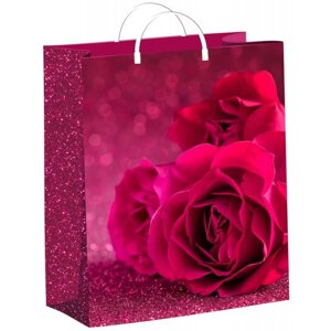Пакет из мягкого пластика 24*26см "Малиновые розы" /40шт в уп